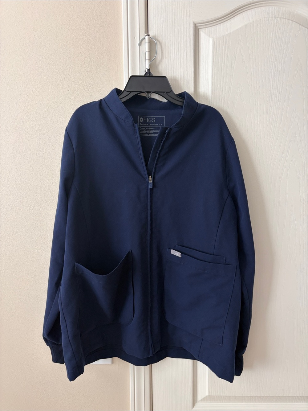 FIGS Navy Jacket with Patch Pockets